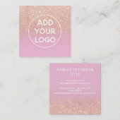 RosengoldGlitter-Flieder ombre des Quadratische Visitenkarte (Vorne/Hinten)
