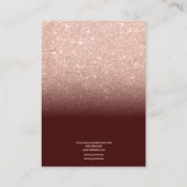 RosengoldGlitterschmuck-Ohrringanzeige Visitenkarte (Rückseite)