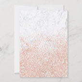 RosengoldGlittertypographie-Marmor Bonbon 16 Einladung (Rückseite)