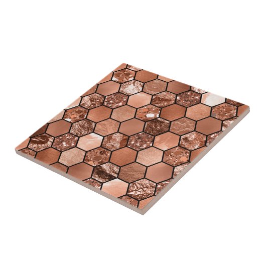 Rosengoldhexaglam Fliese (Seite)