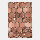 Rosengoldhexaglam Geschirrtuch (Vertikal)
