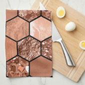 Rosengoldhexaglam Geschirrtuch (Viertel Falte)