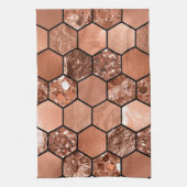 Rosengoldhexaglam Geschirrtuch (Vertikal)