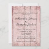 Rosengoldholz-Hochzeitsfeier Verlobung Einladung (Vorderseite)