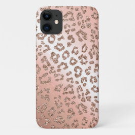Rosengoldleoparddruck-Glitterfall Case-Mate iPhone Hülle