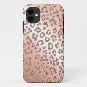 Rosengoldleoparddruck-Glitterfall Case-Mate iPhone Hülle