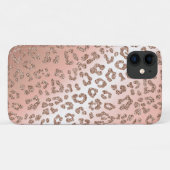 Rosengoldleoparddruck-Glitterfall Case-Mate iPhone Hülle (Rückseite (Horizontal))