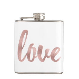 RosengoldLiebeflasche, Folien-Schriftart Flachmann