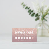 Rosengoldloyalitätskarte der eleganten Typografie Treuekarte (Stehend Vorderseite)