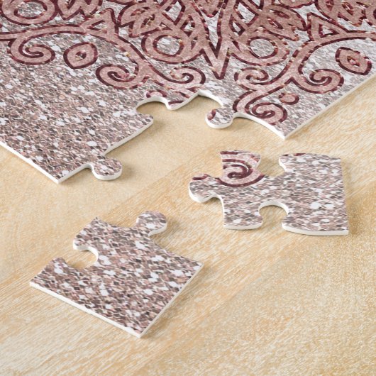 Rosengoldmandalamarmor-Glitter ombre Puzzle (Seite)