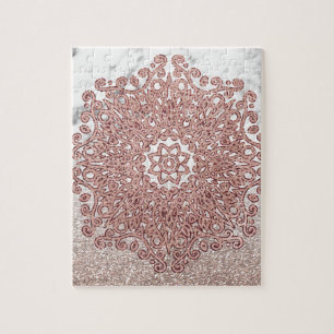 Rosengoldmandalamarmor-Glitter ombre Puzzle