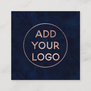 Rosengoldmarineblau Watercolor des Quadratische Visitenkarte