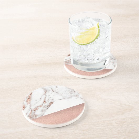Rosengoldmarmor und -folie untersetzer (Seite)