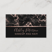 Rosengoldmarmorhaar-Make-uptypographie Visitenkarte (Vorderseite)