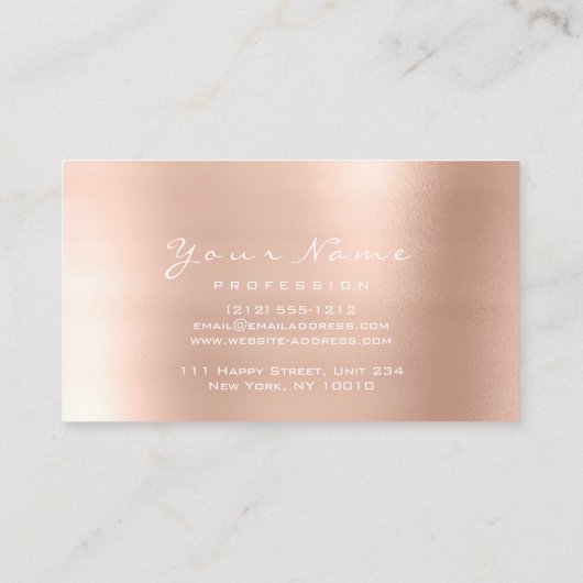 Rosengoldmetall-Blogger-Stylist Beauty Visitenkarte (Rückseite)
