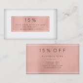 Rosengoldpulver Weißer Discount Schönheitssalon Rabattkarte (Vorne/Hinten)