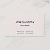 Rosengoldrosa erröten moderne Artkarte des Visitenkarte (Rückseite)