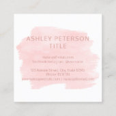 Rosengoldrosa Watercolor des kundenspezifischen Quadratische Visitenkarte (Rückseite)