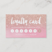 Rosengoldrosa Watercolor-Typografieloyalität Treuekarte (Vorderseite)