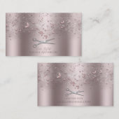 Rosengoldschmetterlinge Silberschere Stylist Visitenkarte (Vorne/Hinten)
