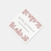 Rosengoldschneeflocken Wintermonat Brautparty Serviette (Ecke)