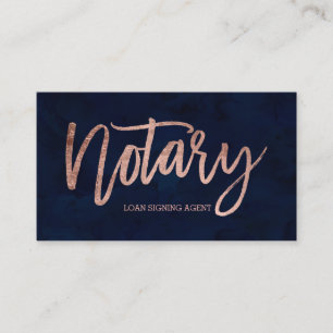 Rosengoldtypographie-Marineblau des Notars Visitenkarte