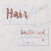 Rosengoldtypographie-Marmorloyalität des Haares Visitenkarte (Vorne/Hinten)