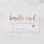 Rosengoldtypographie-Marmorloyalität des Haares Visitenkarte (Rückseite)