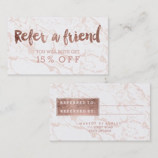 Rosengoldtypographie-Rosamarmor der Empfehlung (Vorne/Hinten)