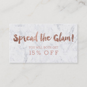 Rosengoldtypographiemarmor 2 der Empfehlungskarte