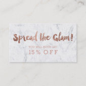 Rosengoldtypographiemarmor 2 der Empfehlungskarte (Vorderseite)