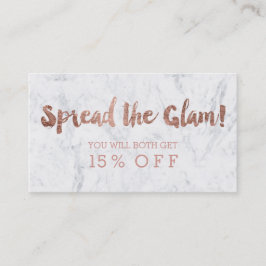 Rosengoldtypographiemarmor 2 der Empfehlungskarte