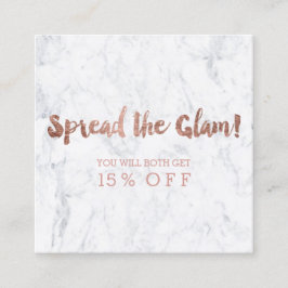 Rosengoldtypographiemarmor 3 der Empfehlungskarte