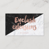 Rosengoldtypographiemarmor des Eyelashblockes Visitenkarte (Vorderseite)