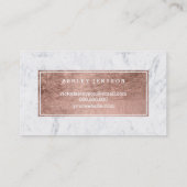 Rosengoldtypographiemarmor des Schönheitslogos Visitenkarte (Rückseite)