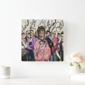 Rosengräber Jungen unterzeichnet Quadratische Wanduhr (Zuhause)