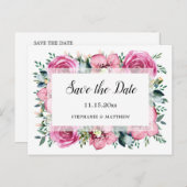 Rosengräber Orchids Blumenhochzeit retten das Datu Ankündigungspostkarte (Vorne/Hinten)