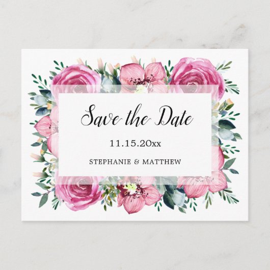 Rosengräber Orchids Blumenhochzeit retten das Datu Ankündigungspostkarte (Vorderseite)