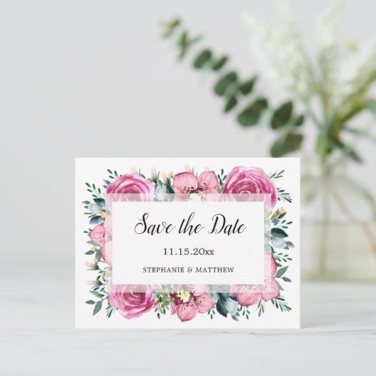 Rosengräber Orchids Blumenhochzeit retten das Datu Ankündigungspostkarte (Stehend Vorderseite)