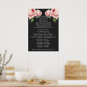 Rosengrauer Jahrgang Hochzeit Programm Poster (Küche)