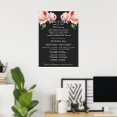 Rosengrauer Jahrgang Hochzeit Programm Poster (Heimbüro)