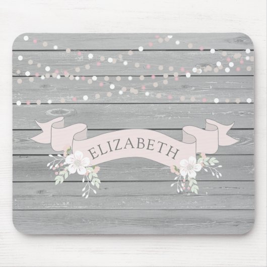 Rosengrauholz-Farbbandmonogramm Mousepad (Vorne)