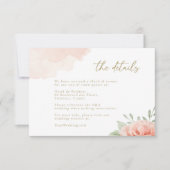 Rosengrün-Blätter Hochzeitsdetails Einladung (Vorderseite)