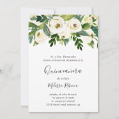 Rosengrün Blumengrün Elegant Quinceañera Einladung (Vorderseite)