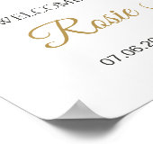 Rosengrün Foliage Taufzeichen Poster (Ecke)