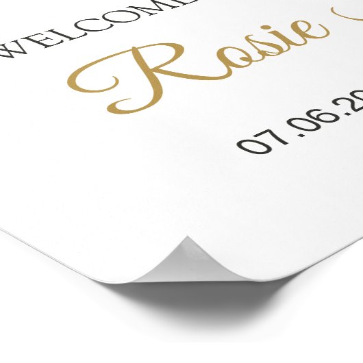 Rosengrün Foliage Taufzeichen Poster (Ecke)