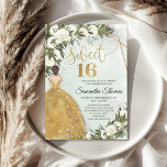 Rosengrün, goldfarbenes Kleid Einladung<br><div class="desc">Goldene Rosen, das Olivenöl und die 16 . Geburtstag Einladung, Dieses charmante schicke Design ist perfekt für alle Veranstaltungen boho oder rustikalen Stil. Das Design ist mit Aquarellmalerei handgemalt Oliven Grünfolien gemischte Olivenzweige gemischte Aquarellrosen Blume und Gürtel in Imitaten goldgeometrische Rahmen und kombiniert moderne Kalligraphie Schriftart. Wenn Sie ein Bohemisches...</div>