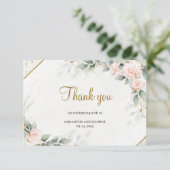 Rosengrün und geometrische Golden Geometrie Dankeskarte (Stehend Vorderseite)