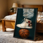 Rosengürtel-High-Tops auf Basketball Poster