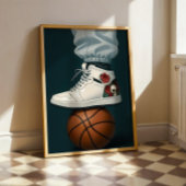 Rosengürtel-High-Tops auf Basketball Poster